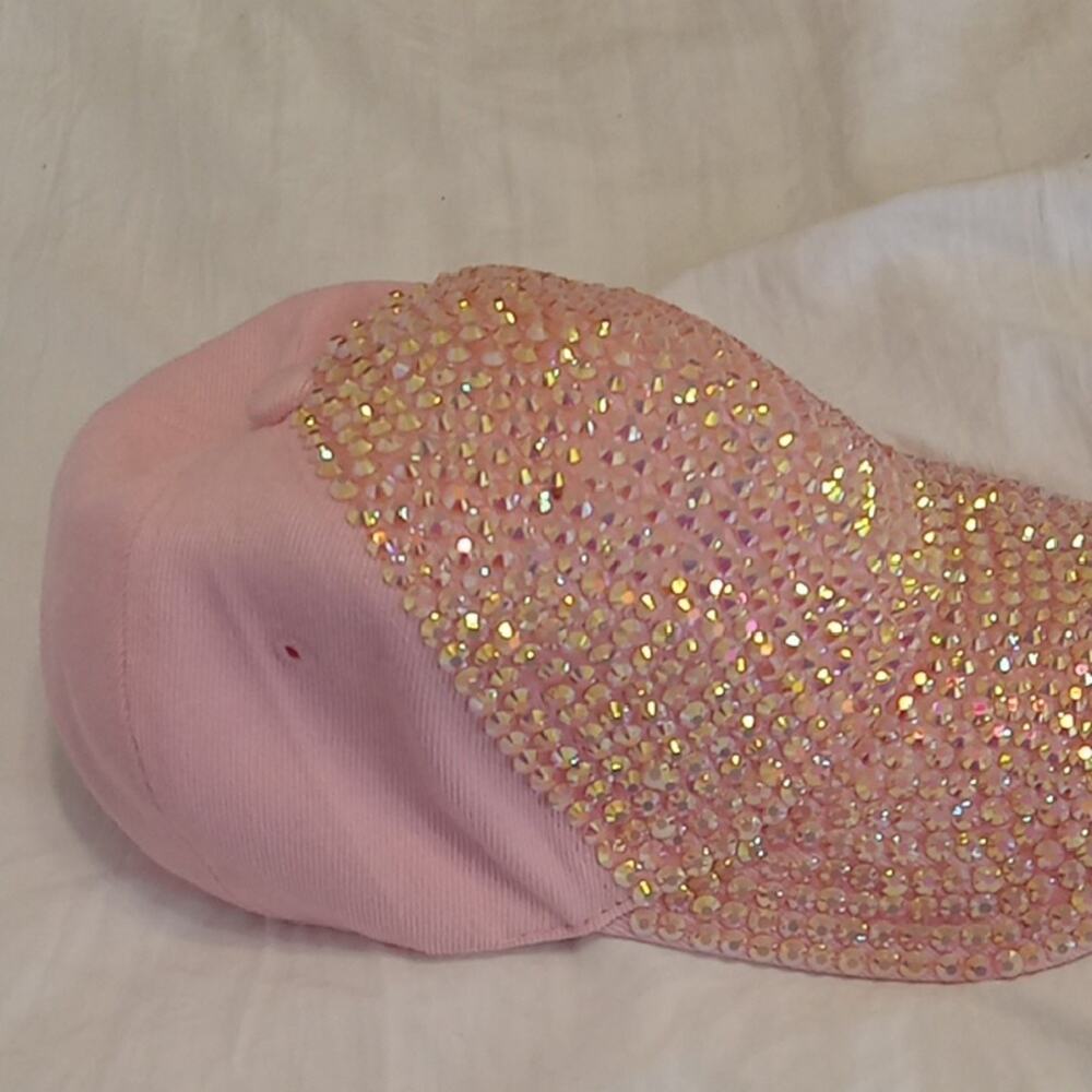 Pink Rhinestone Cap. Sparkles, Adjustable - Picture 3 of 6